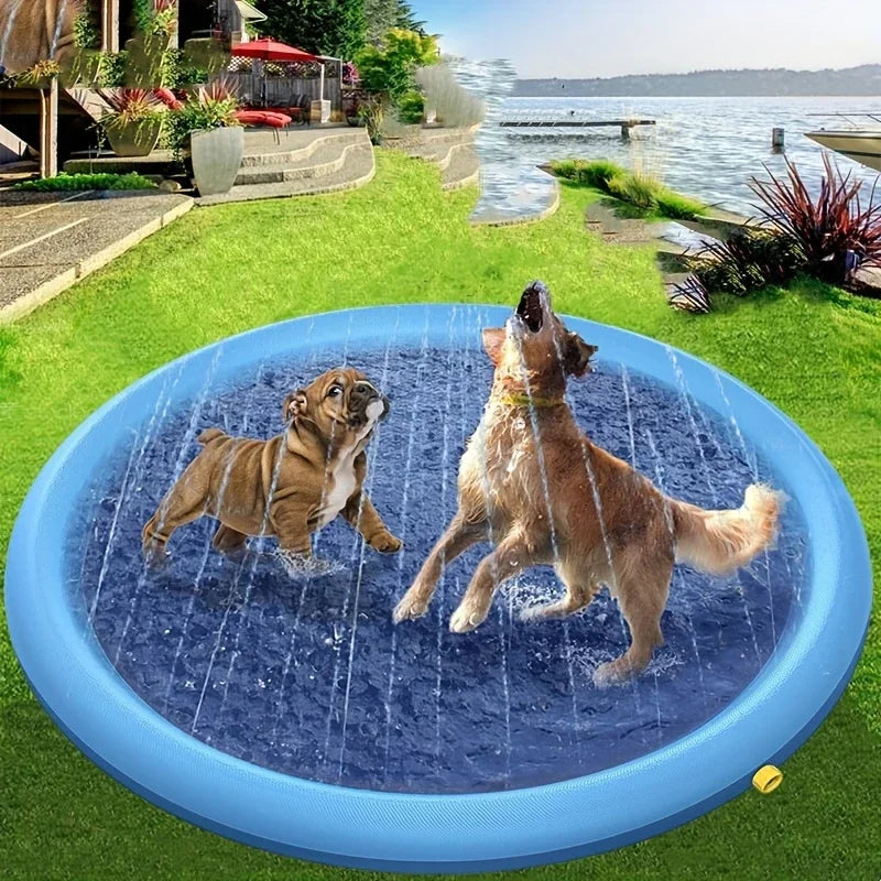 100/150/200cm Pet Swimming Pool Inflatable Sprinkler Pad Outdoor Water Fountain Play Mat Summer Cooling Toy for Dogs and Puppies