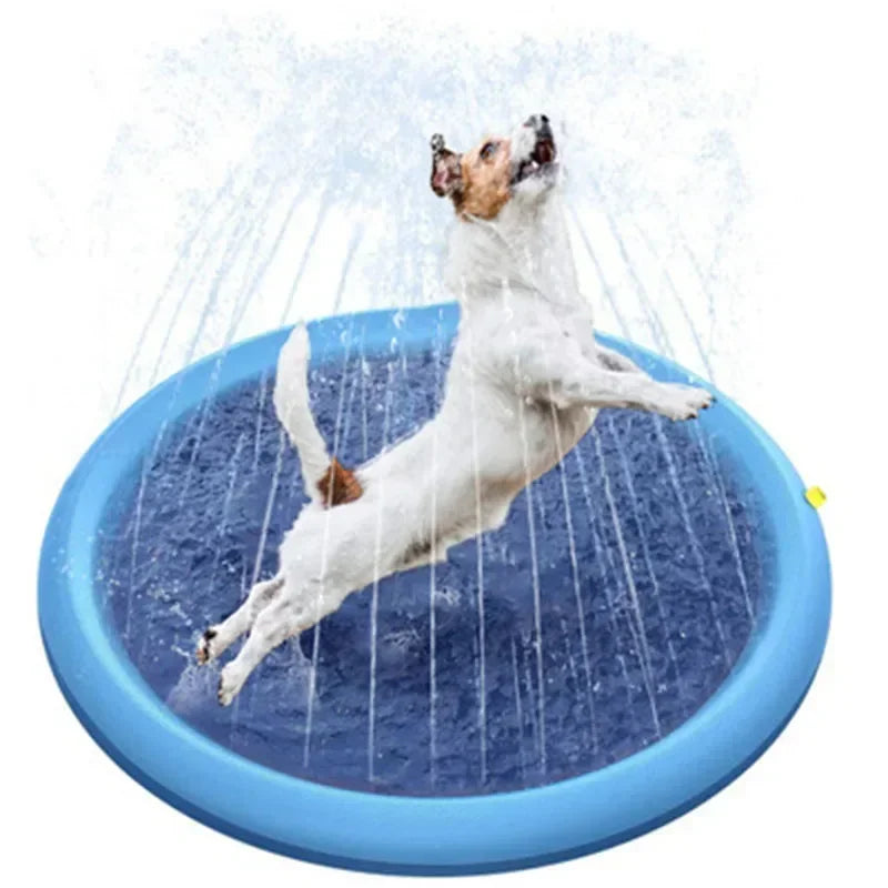 100/150/200cm Pet Swimming Pool Inflatable Sprinkler Pad Outdoor Water Fountain Play Mat Summer Cooling Toy for Dogs and Puppies
