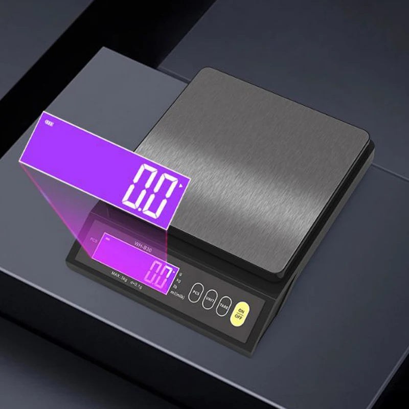 Digital Electronic Kitchen Scale LCD Home Food Snack 5kg/0.1g 10kg/1g  Waterproof Stainless Steel Measuring Weighing Tool