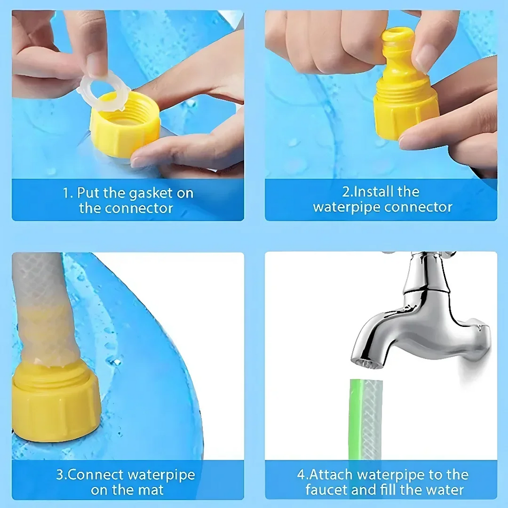 100/150/200cm Pet Swimming Pool Inflatable Sprinkler Pad Outdoor Water Fountain Play Mat Summer Cooling Toy for Dogs and Puppies