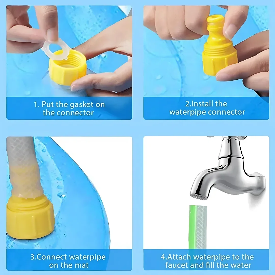 100/150/200cm Pet Swimming Pool Inflatable Sprinkler Pad Outdoor Water Fountain Play Mat Summer Cooling Toy for Dogs and Puppies